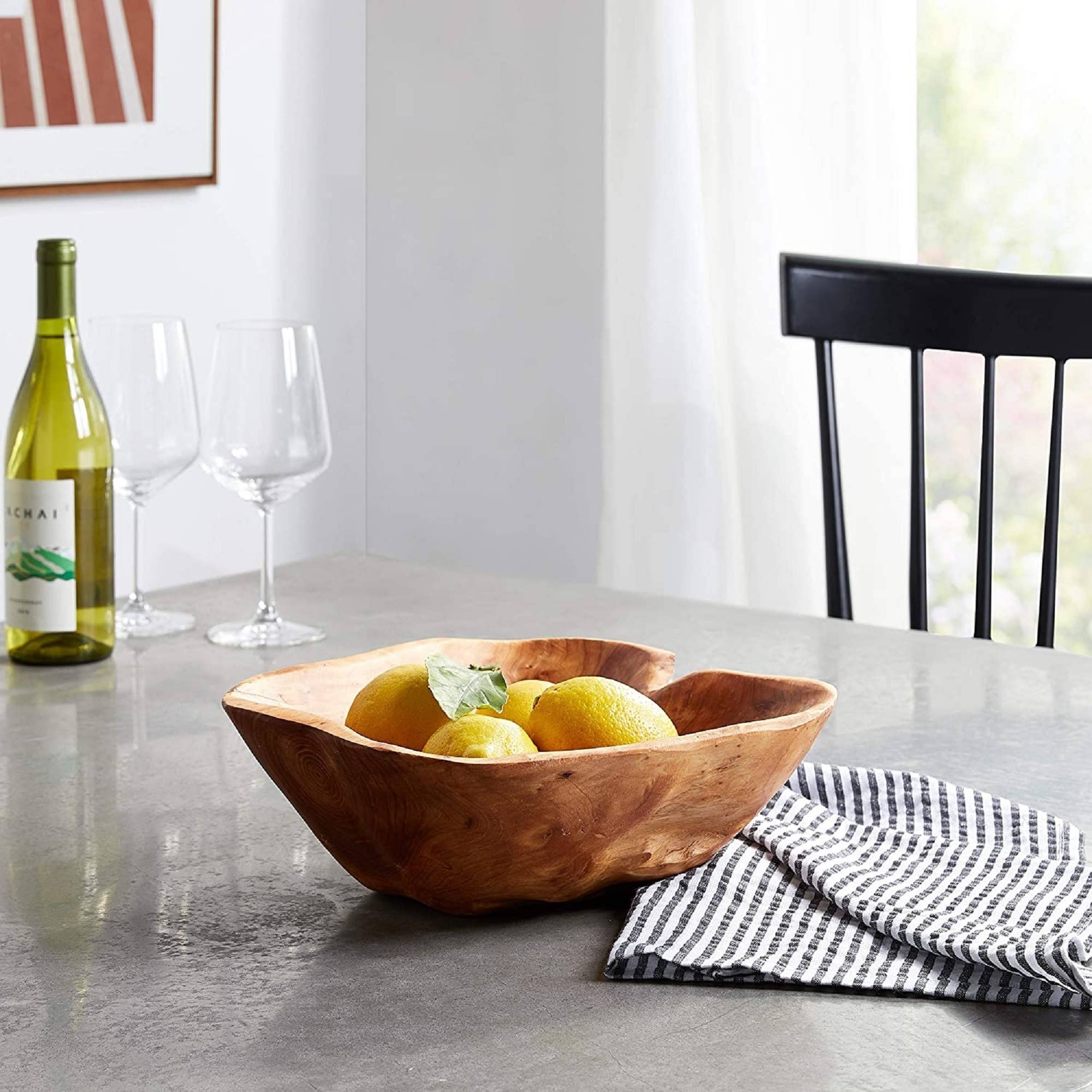 Enrico - Vendita all'ingrosso Ciotole/Piatti decorativi - Ciotola in legno di radice recuperata da 12" a 15" – Ciotola rustica per insalata4