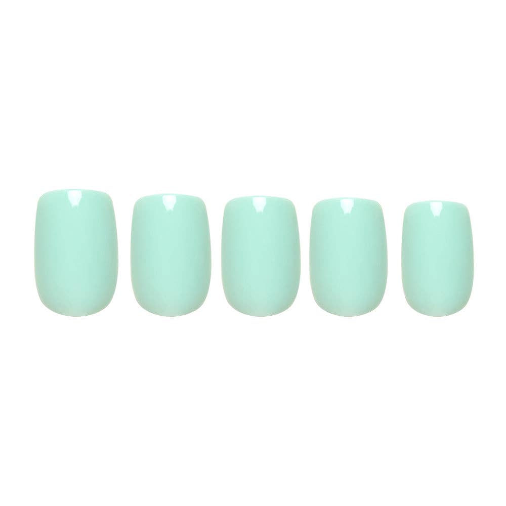 Glamnetic - Wholesale Press-On/Fake Nails - Soft Teal Press-On Nails | Short Squoval Solid Nail2