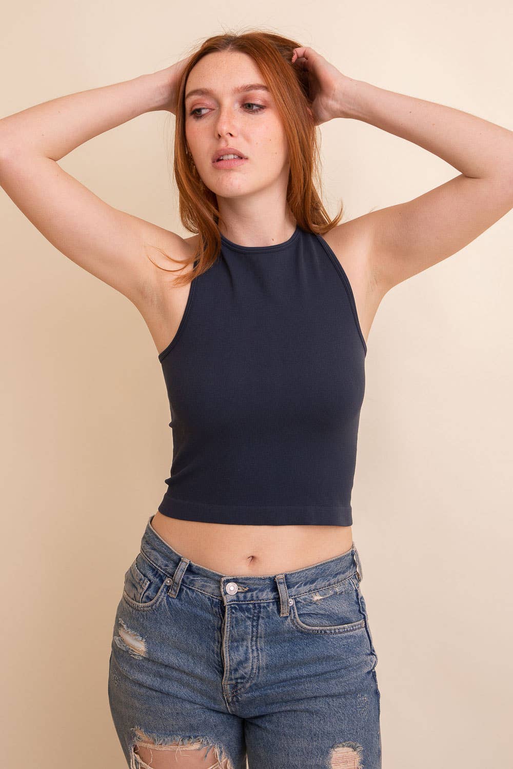 Leto Accessories - Wholesale Tank Top - Women's - Trendy Cropped Brami with High Neckline 💙9