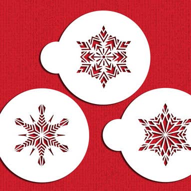 Stencil per biscotti a forma di fiocchi di neve. per la vendita all'ingrosso da parte di Designer Stencils