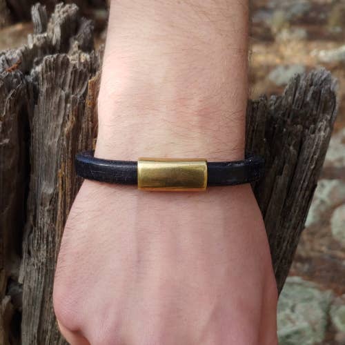 The Essence of Silver - Vente Bracelet jonc - Bracelet en cuir pour homme, bracelet pour femme, nord, laiton