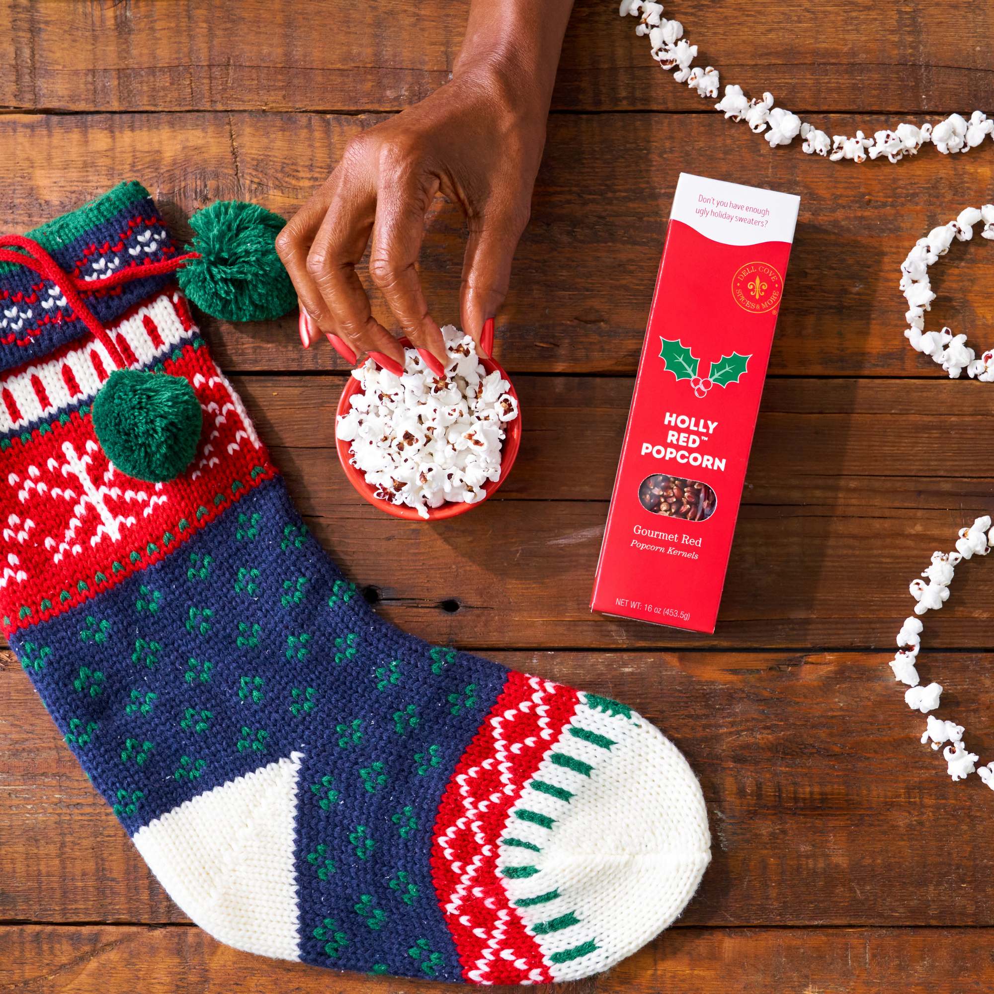 Dell Cove Spices & More Co. - Venta al por mayor Palomitas de maíz - Set de regalo de palomitas de maíz navideñas, caja de palomitas8