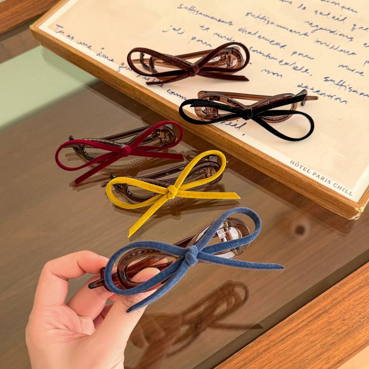 ACCITY - Wholesale Hair Clip - Women's - Velvet Bow Twist Clip Elegant Hair Claw_CWAHA080436