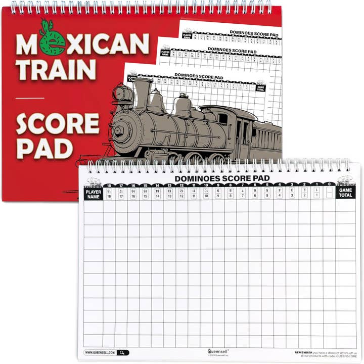 Queensell - Wholesale Board Game - 11.3x7.9 in Mexican Train Score Pads
