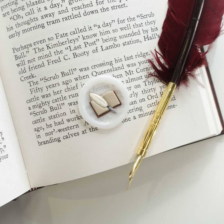 Fiona Ariva - Wholesale Rubber/decorative stamp - 3D Book & Quill wax seal stamp, wax seal kit or stamp head5