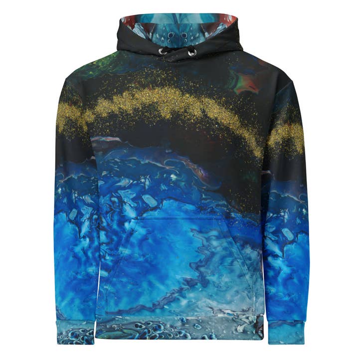 Sweat à capuche doux et multicolore en Gold Stream pour la vente par Rainbow City