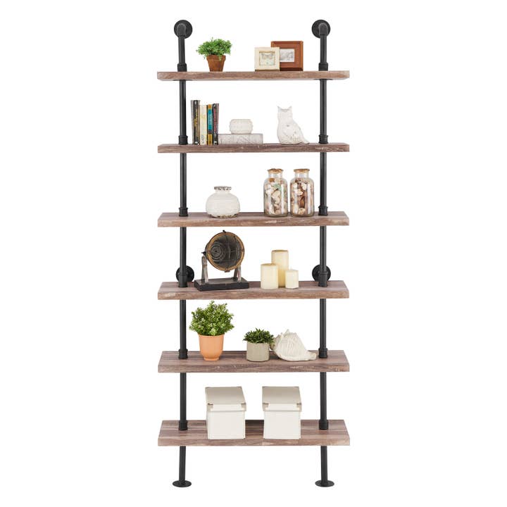 Danya B - Wholesale Wall Mounted Shelf - Modern 6-Tier Iron Pipe Wall Mount Shelf3