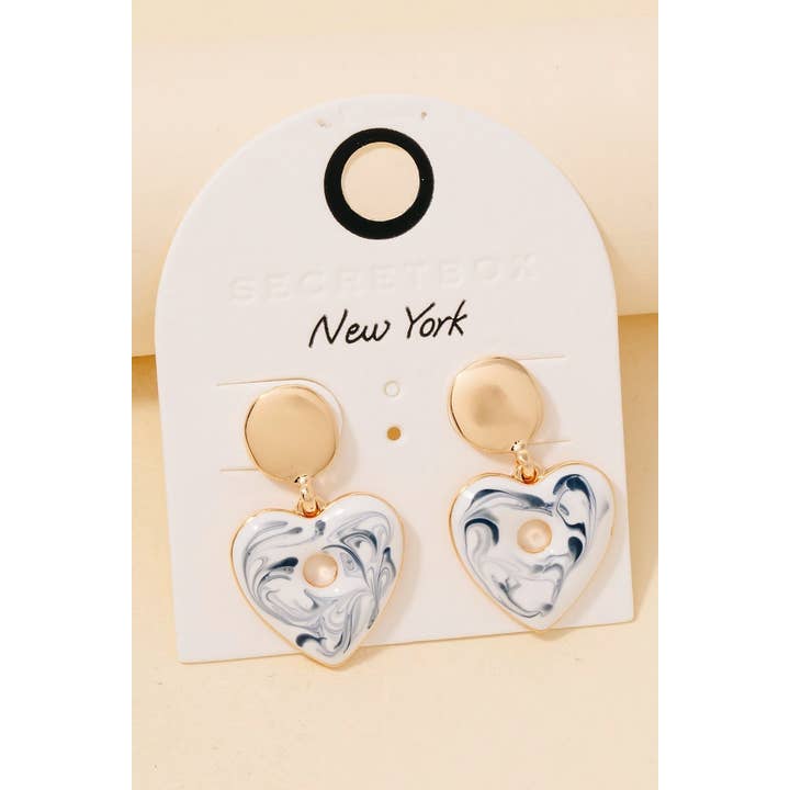 Blå keramiske hjerte dingle øreringe for engroshandel hos Anarchy Street