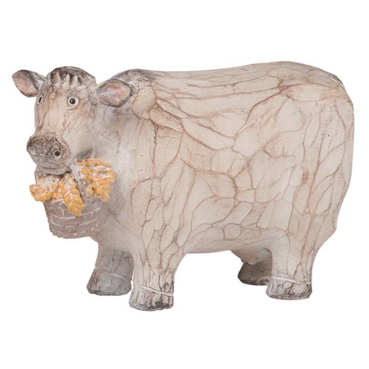 CLOSEOUT 6" White Rustic Farm Animal Figurine Spring Decor for wholesale by Transpac