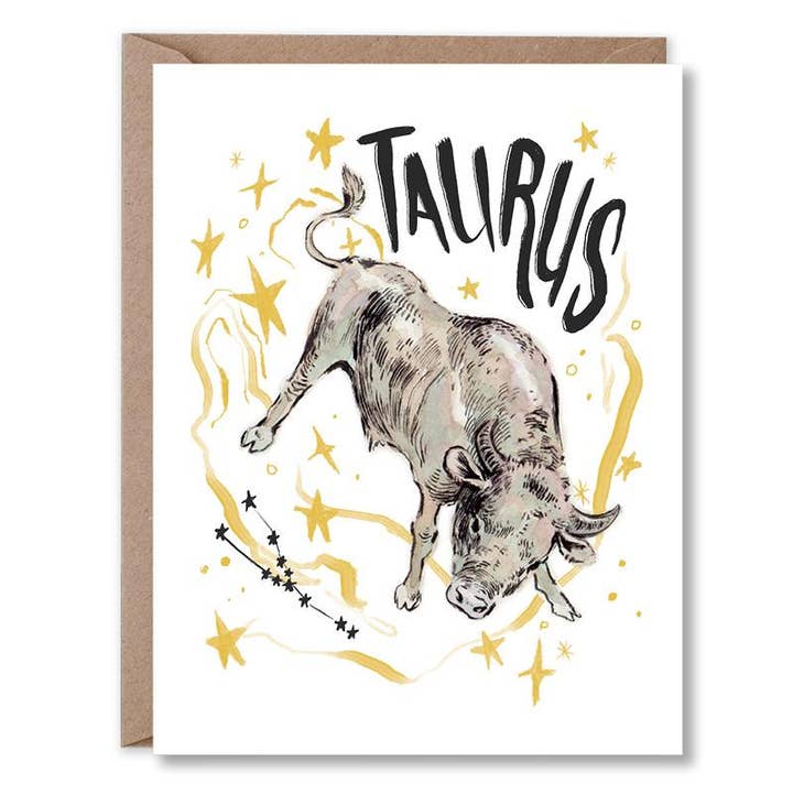 Taurus A2 Natural White Birthday Card for wholesale by Love Elsy