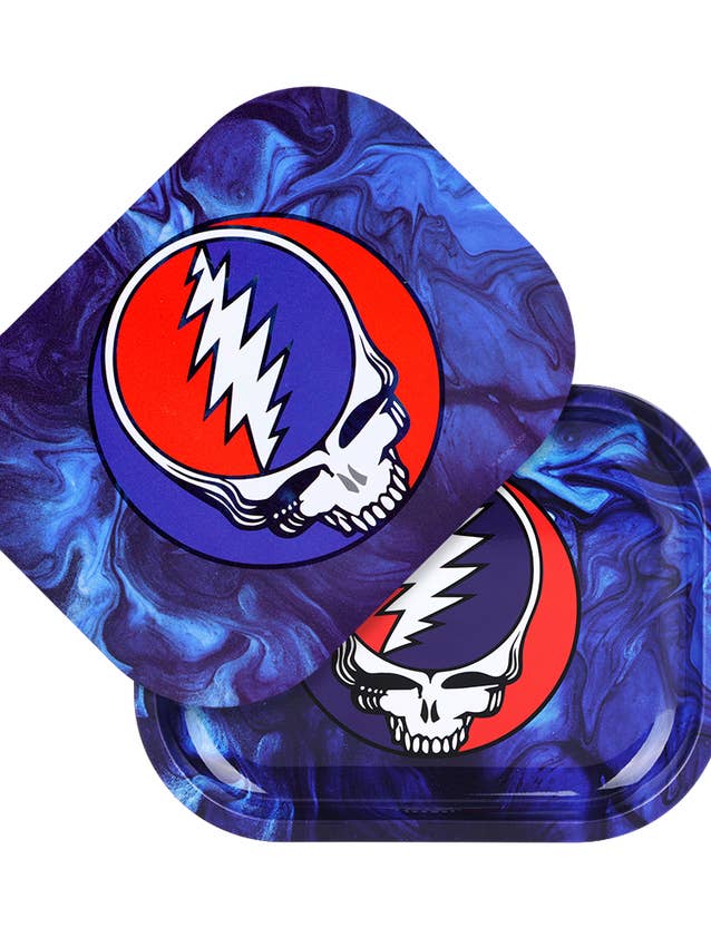 Mini plateau en métal SYF Swirls Grateful Dead avec couvercle magnétique pour la vente par Sunshine Joy