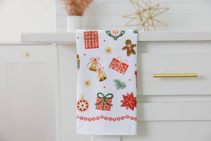 Gingiber - Wholesale Tea Towel - Festive Trinkets Tea Towel – Whimsical Holiday4