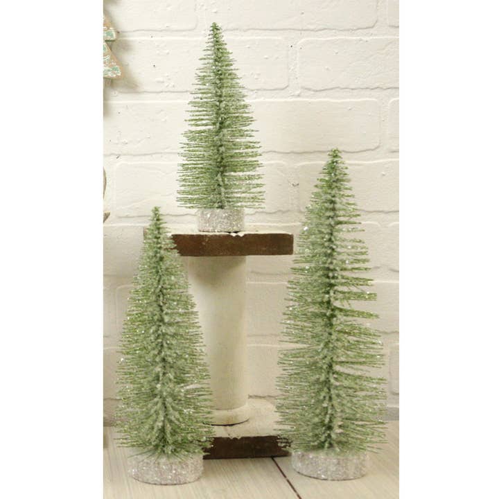 WT Collection - Wholesale Christmas Decoration - Set of 3 Green Bottlebrush Trees