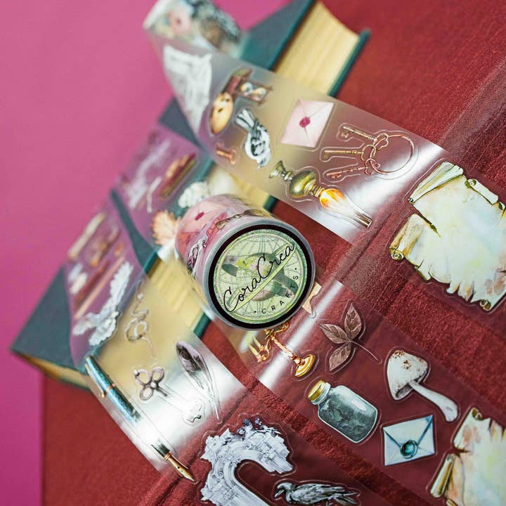 Dark Academia Transparent Tape for wholesale by CoraCreaCrafts