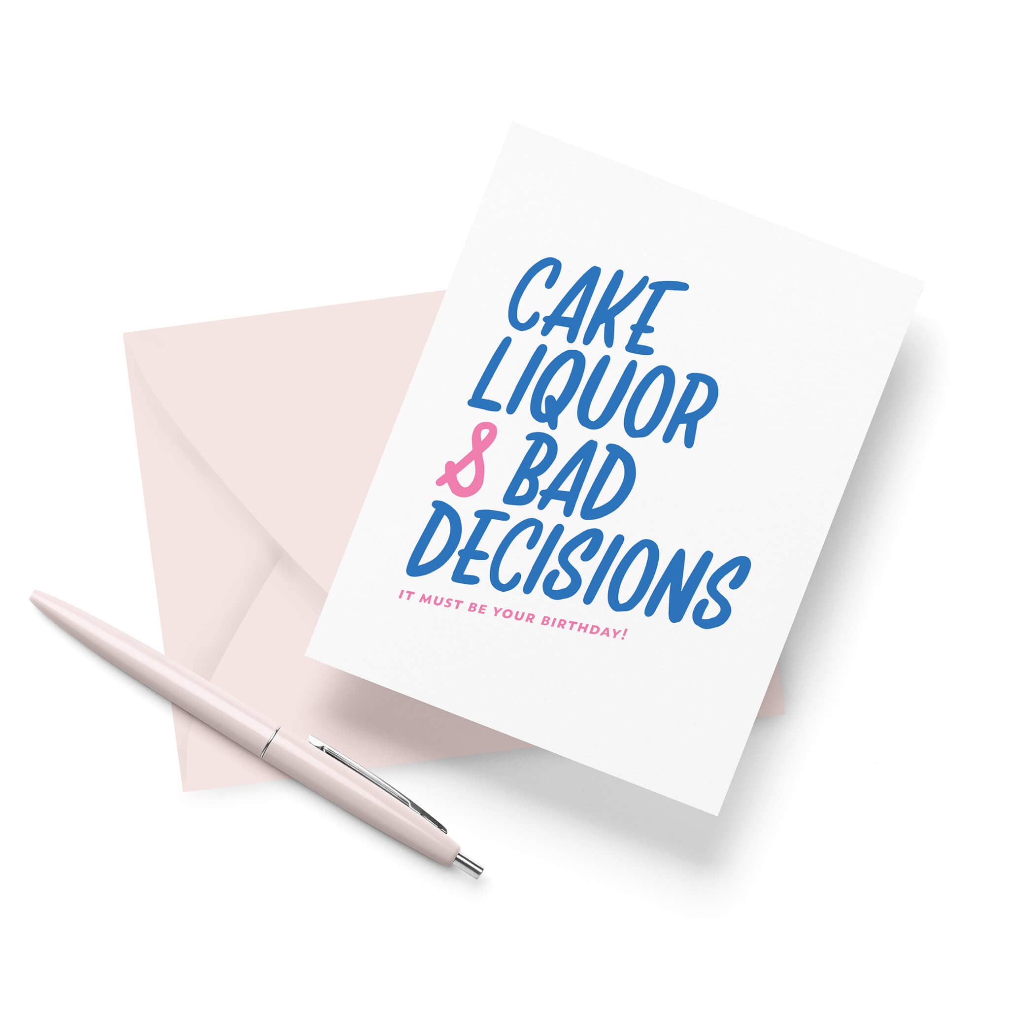 Friendly Fire Paper - Wholesale Birthday Card - Cake Liquor Bad Decisions | Funny Letterpress Birthday Card3