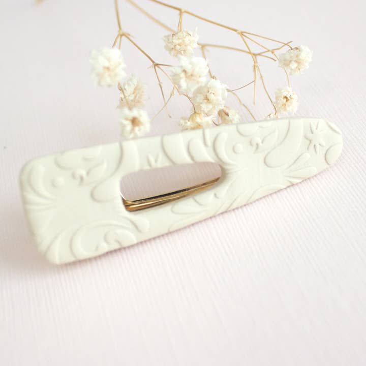 Ivory Hair Clip for wholesale by Simply Yenni