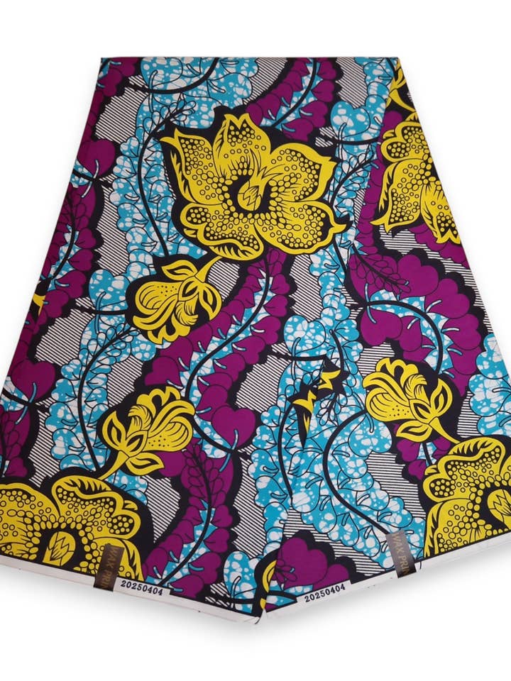 6 Yards - African print fabric - Blue Purple PO-5067 - Polycotton for wholesale by AfricanFabs