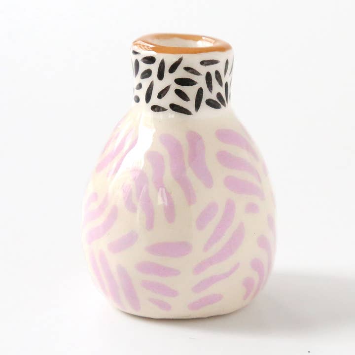 Ceramic Mini Vase - Light Purple Dance for wholesale by Dodo Toucan