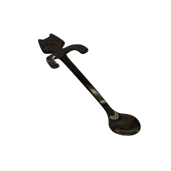 Urban Tokyo - Venta al por mayor Cucharas de mesa - Cuchara de té Cat Hanging de 4.5 pulgadas de largo, negra1