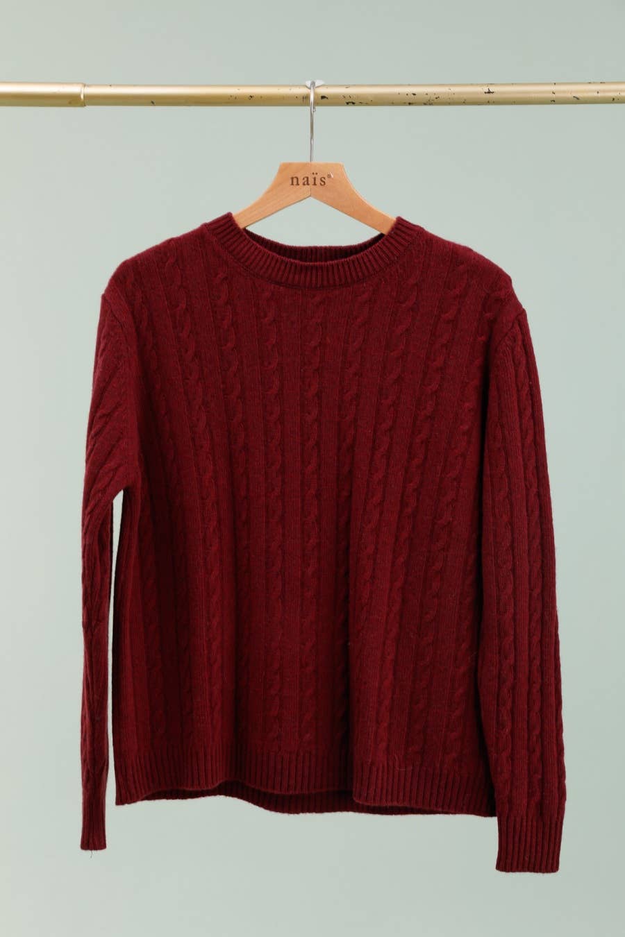 NAÏS PARIS - Wholesale Knit Sweater - Women's - Crew neck cable knit sweater in 100% extra fine merino wool5
