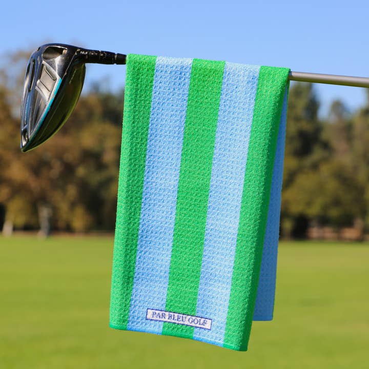 Der Cabana-Streifen: Blau & Grün für den Großhandel von Par Bleu Golf