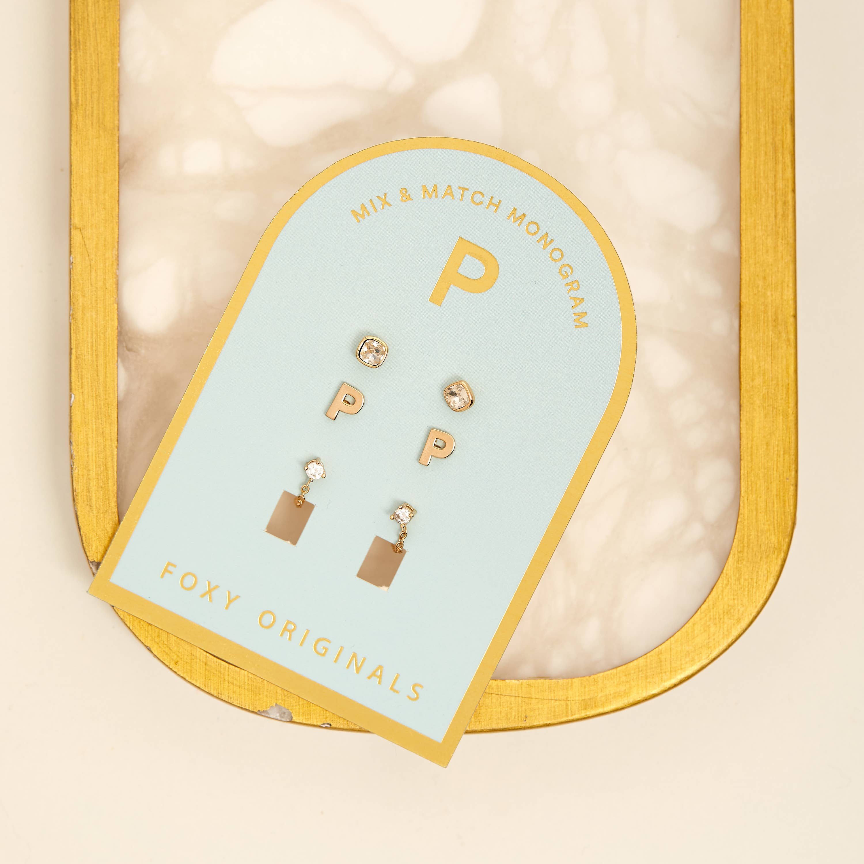 Foxy Originals - Wholesale Jewelry Set - Monogram Collection | Alphabet Mix & Match Earrings Pack34