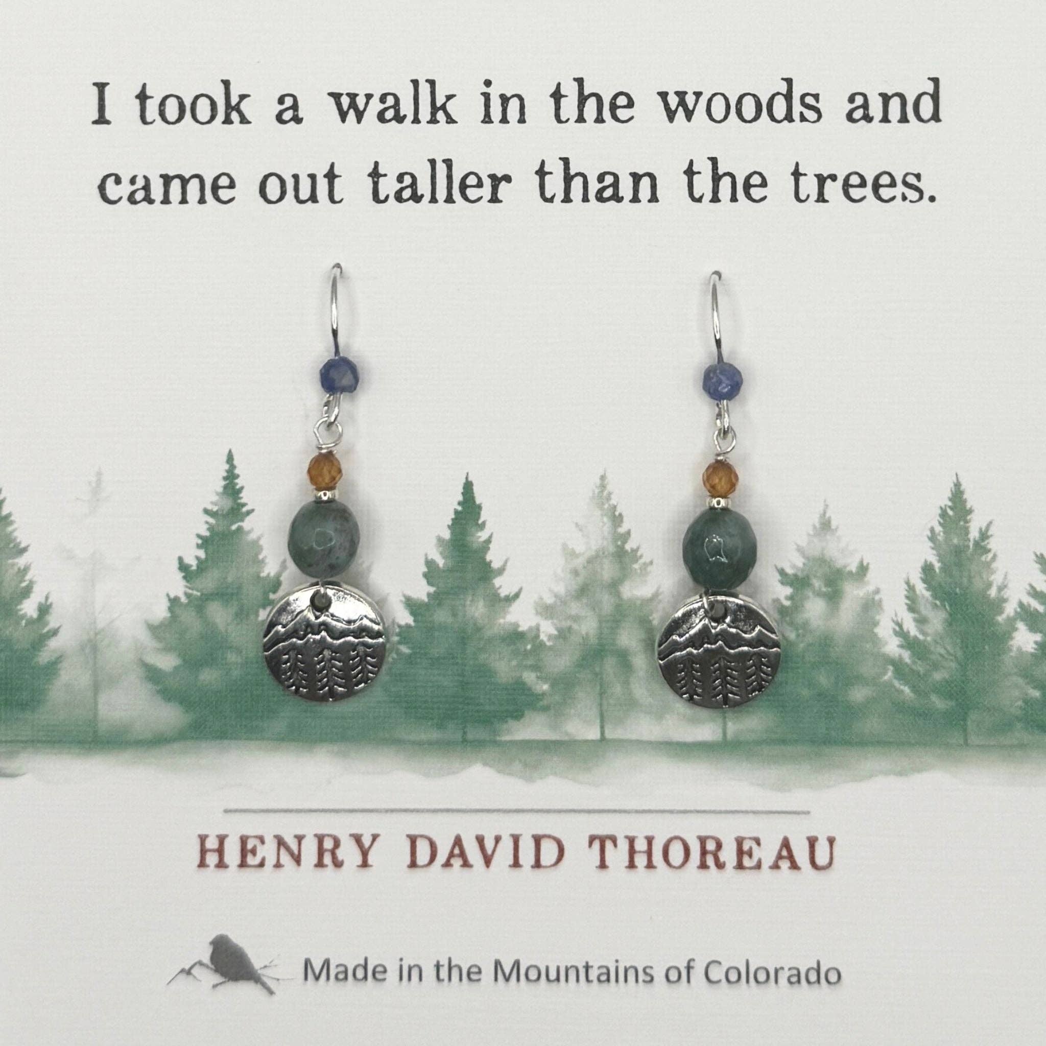 Silver Sparrow Jewelry - Vente Boucles d'oreilles pendantes - Boucles d'oreilles "Promenade dans les bois"1