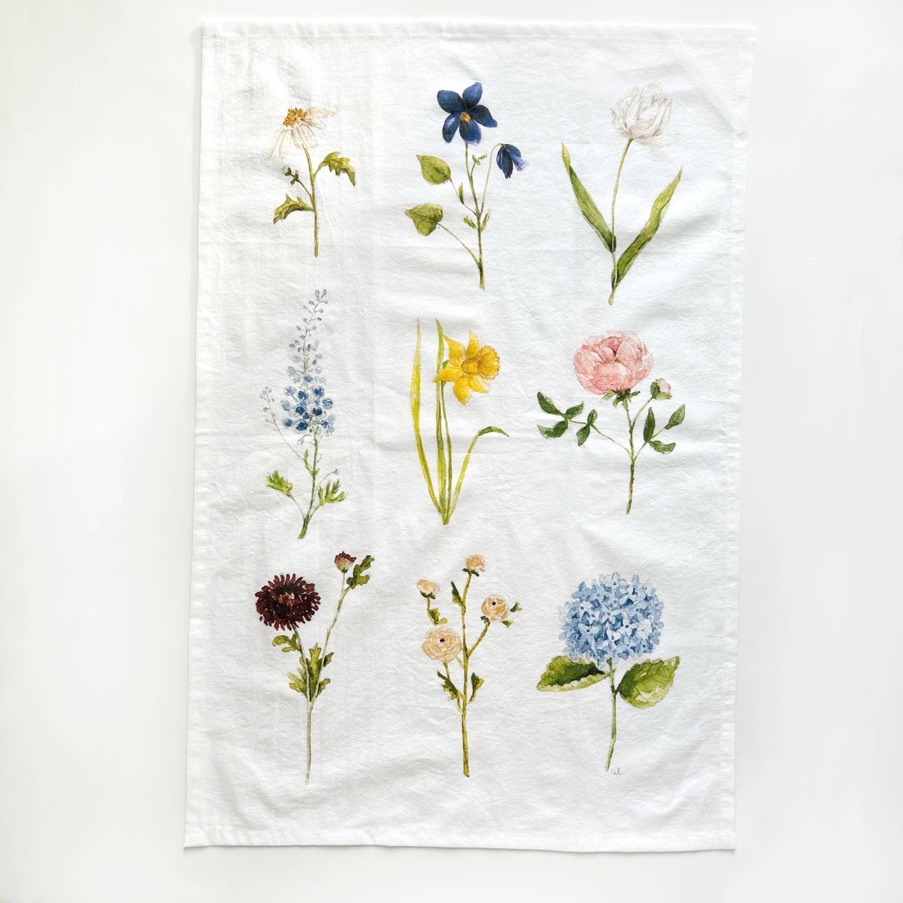 emily lex studio - Wholesale Tea towel - garden flowers tea towel4