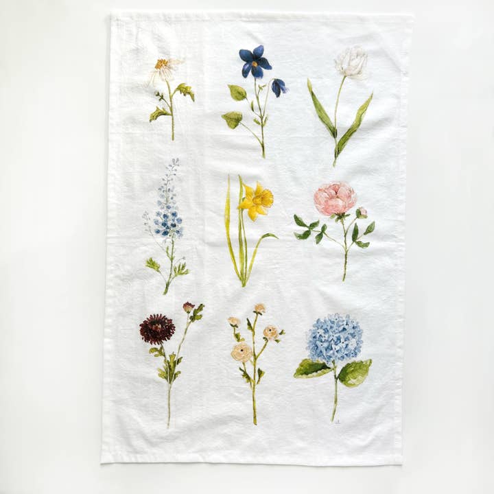 emily lex studio - Wholesale Tea towel - garden flowers tea towel4