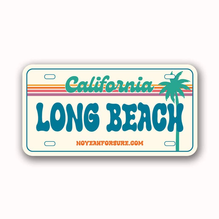 Long Beach registreringsskylt klistermärke för wholesale av No Yeah For Sure