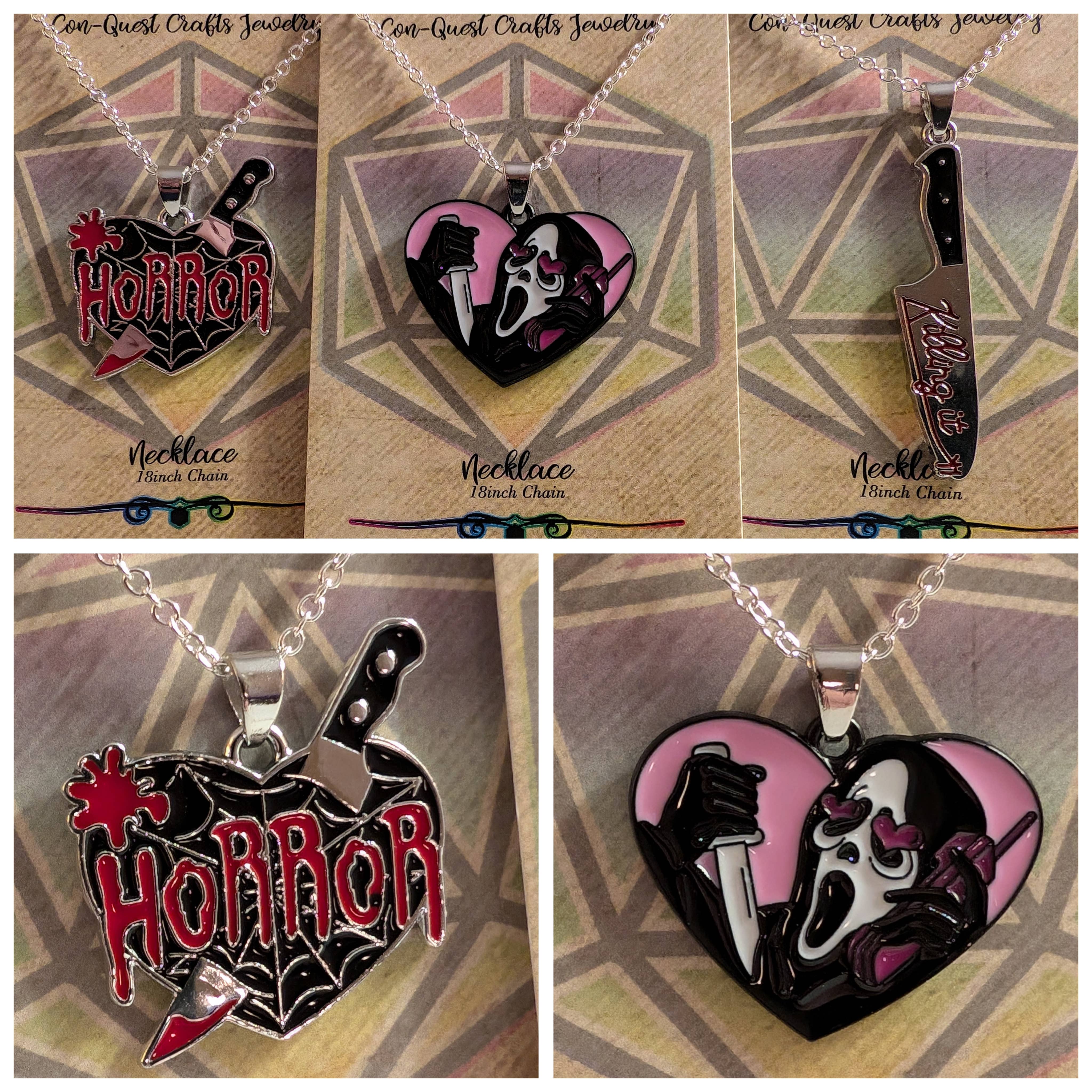 Con-Quest Crafts – wholesale Smycken – Smycken med skräckfilmskaraktärer: örhängen, halsband och dragkedjehängare22