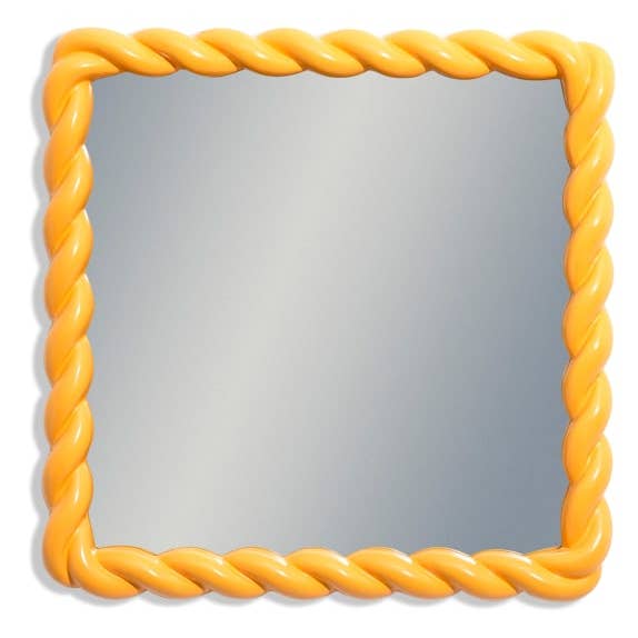 Mustard Rope-Effect Square Wall Mirror for wholesale by McGowan & Rutherford Ltd