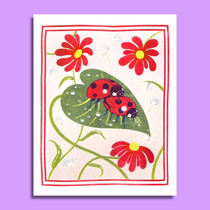 Love Bugs - Risograph Print for wholesale by Tamiko Sidore Studio