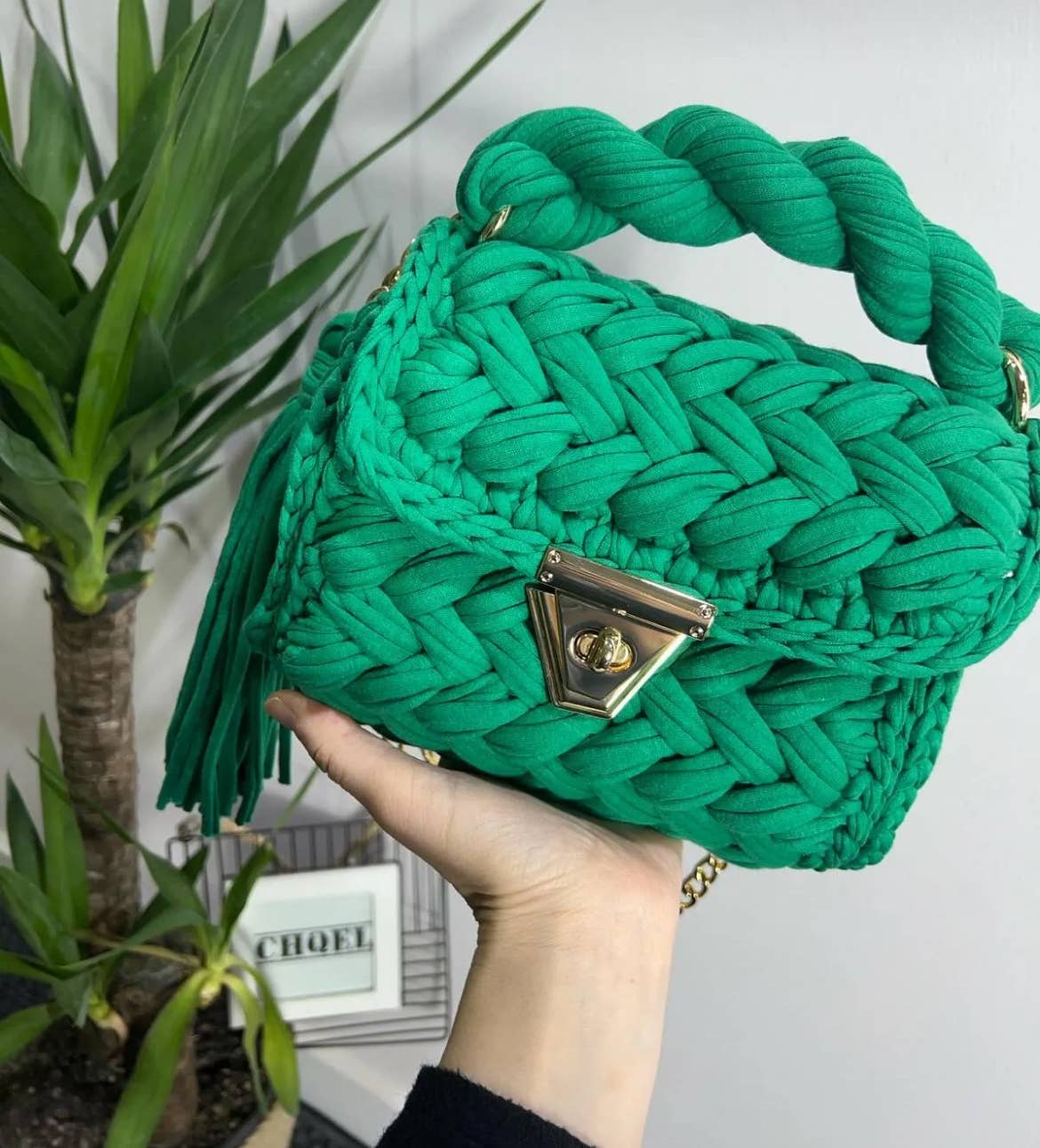 CHQEL – Großhandel Clutch – Damen – CHQEL Handgefertigte Handtasche aus gehäkelter, gekämmter Baumwolle für Damen & H2