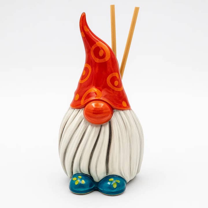 Gnomo Cerámica - Guardián de la Llama - 18cm Hecho en Italia para venta al por mayor de LUEM ART ceramiche e porcellane di Capodimonte Made In Italy
