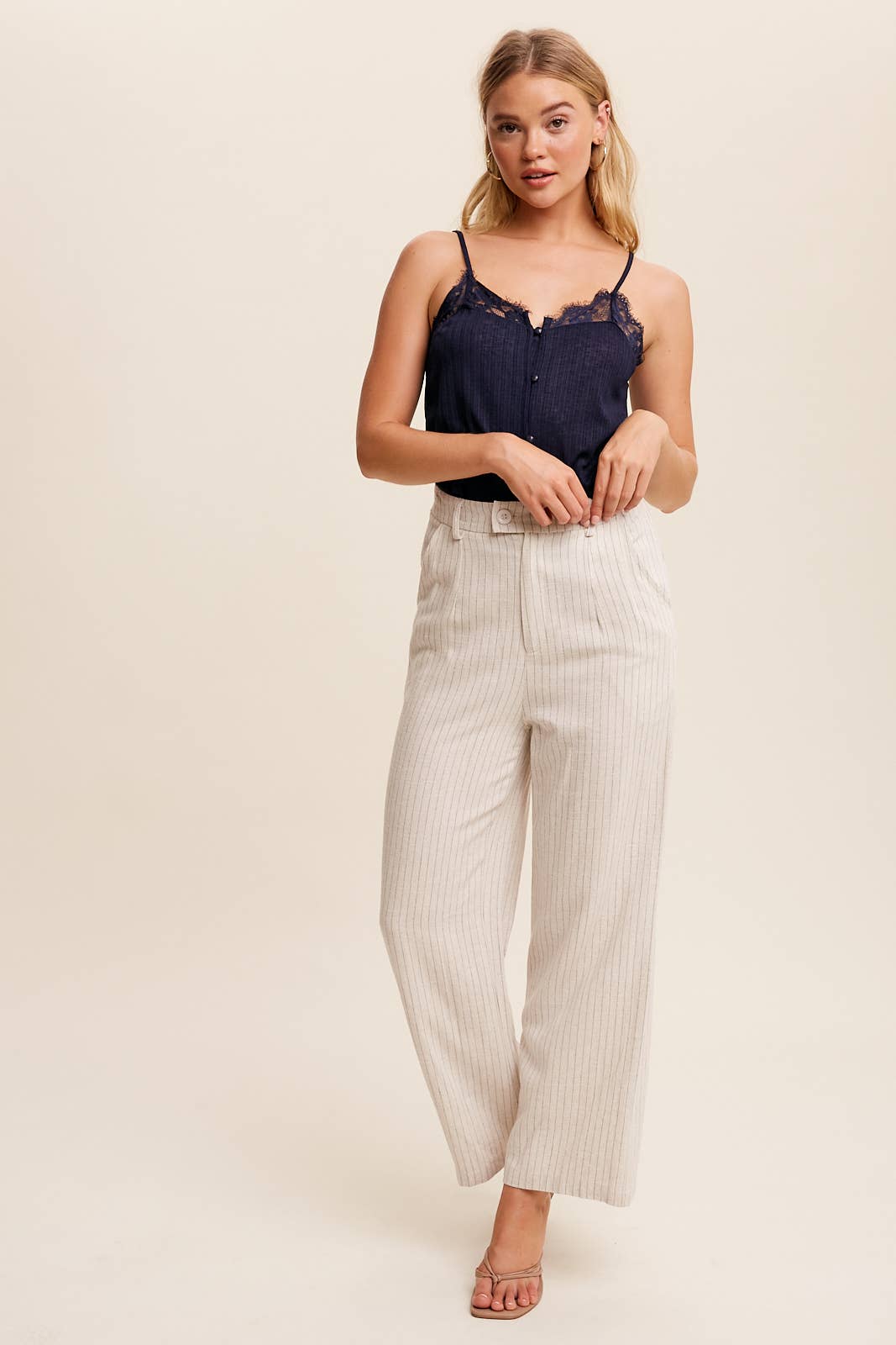 Listicle - Vente Caraco – femme - Caraco à boutons avec bordure en dentelle LT06519