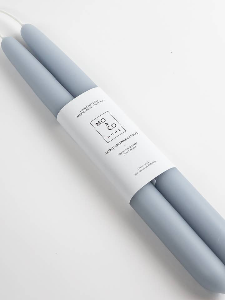 Bluebell | Dipped Beeswax Taper Candles | All Natural for wholesale by Mo&Co Home