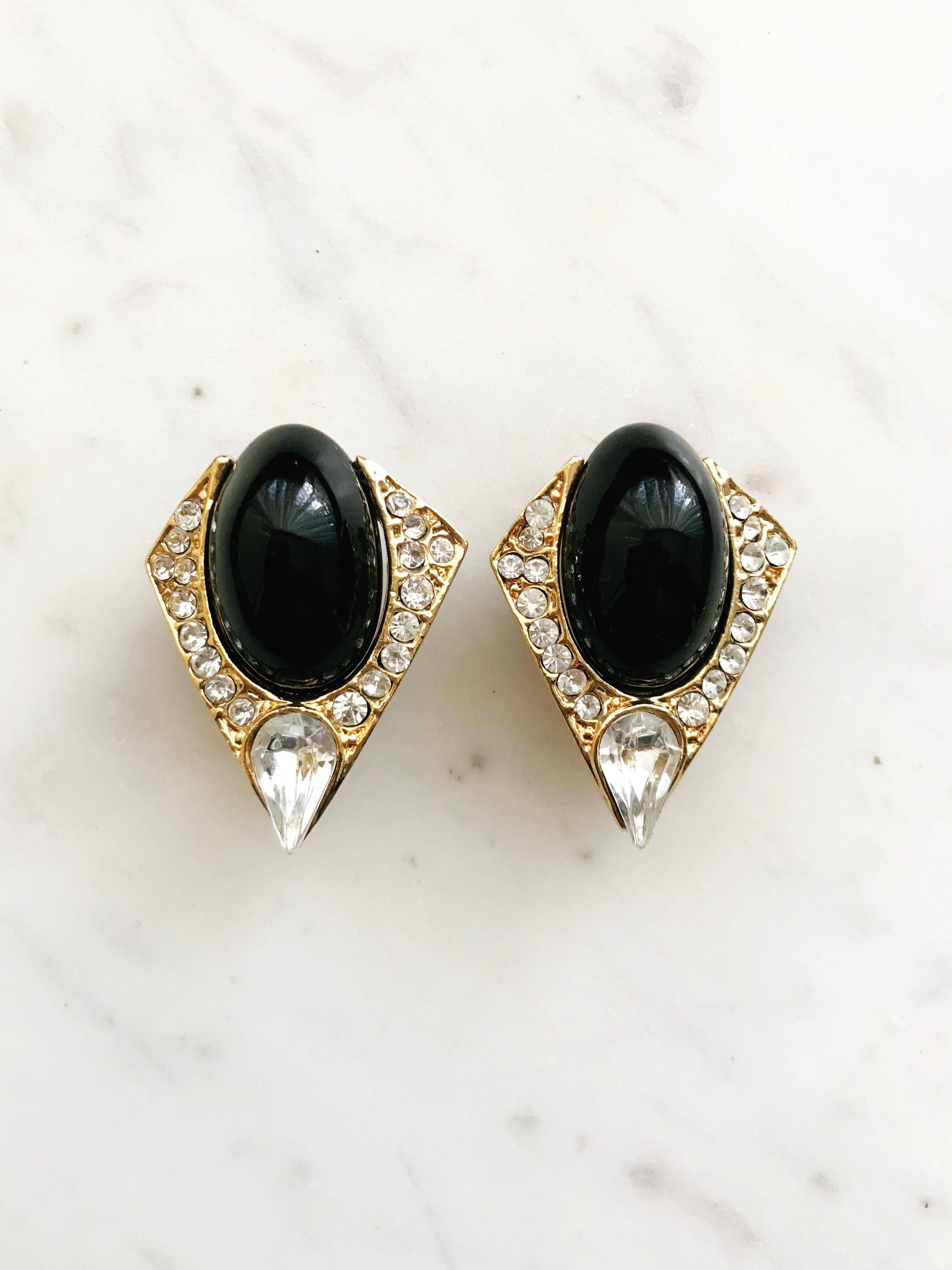 Carmen Miller Jewellery – wholesale Clip-on earrings – Vintage Retro Art Deco Crystal Clip on Earrings