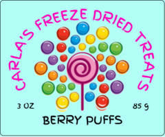 CARLA'S FREEZE DRIED TREATS LLC. - Wholesale Zuigsnoepjes - Gevriesdroogde Bessenpuffs3