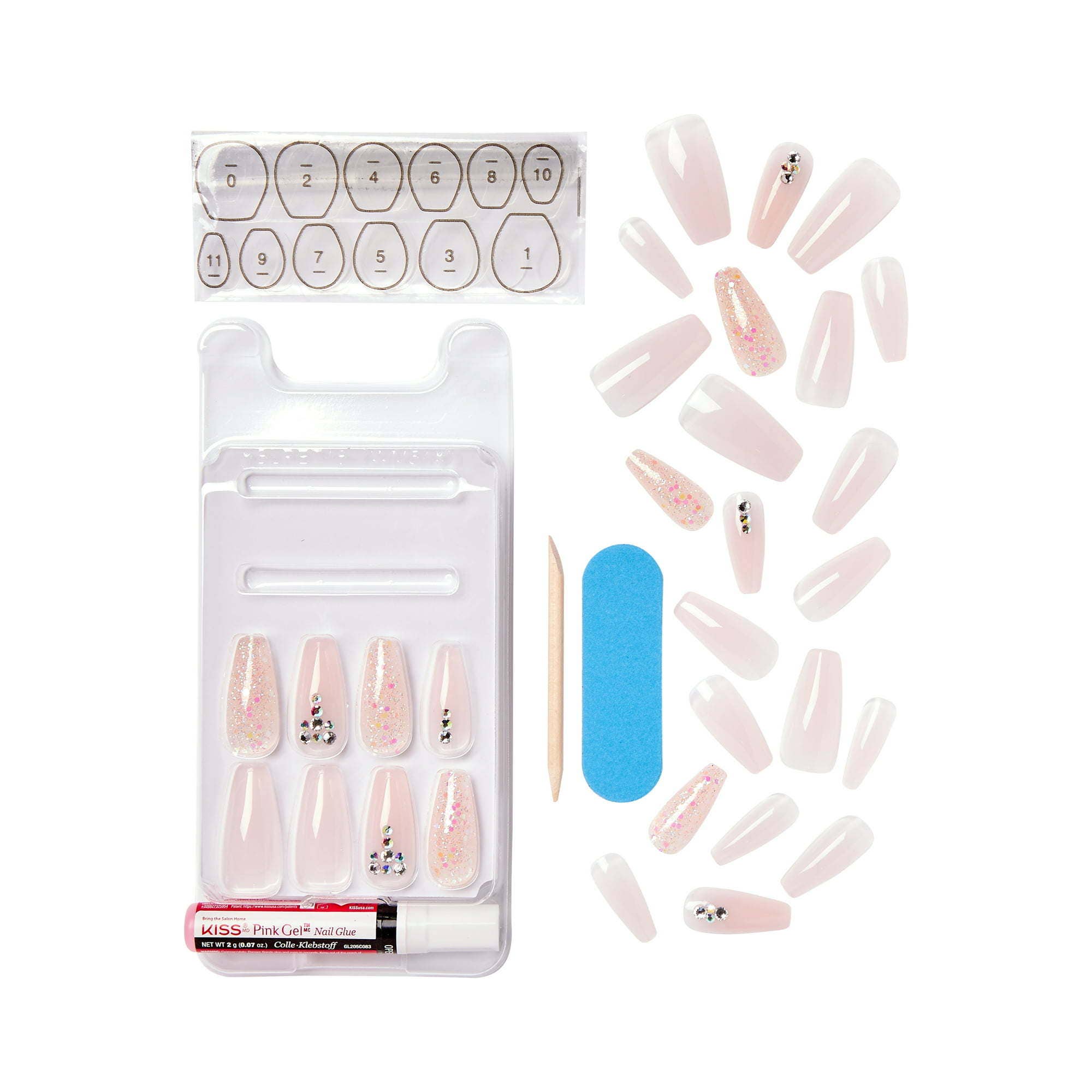 Naomi's Happy Place Shop - Wholesale Press-On/Fake Nails - KISS Jelly Fantasy Sculpted Gel Nails, 'Jelly Juice', 28 Count1