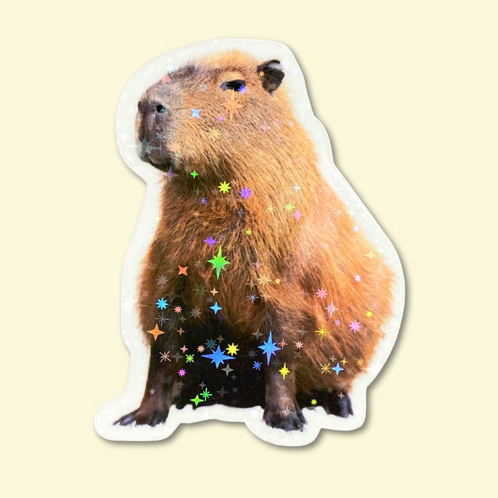 Philly Frogs - Wholesale Sticker - Sassy Capybara Sparkle Vinyl Sticker