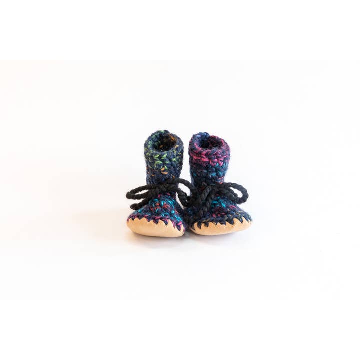 Northern Lights- soft sole slip-on stay-on wool booties for wholesale by Huddy Buddies
