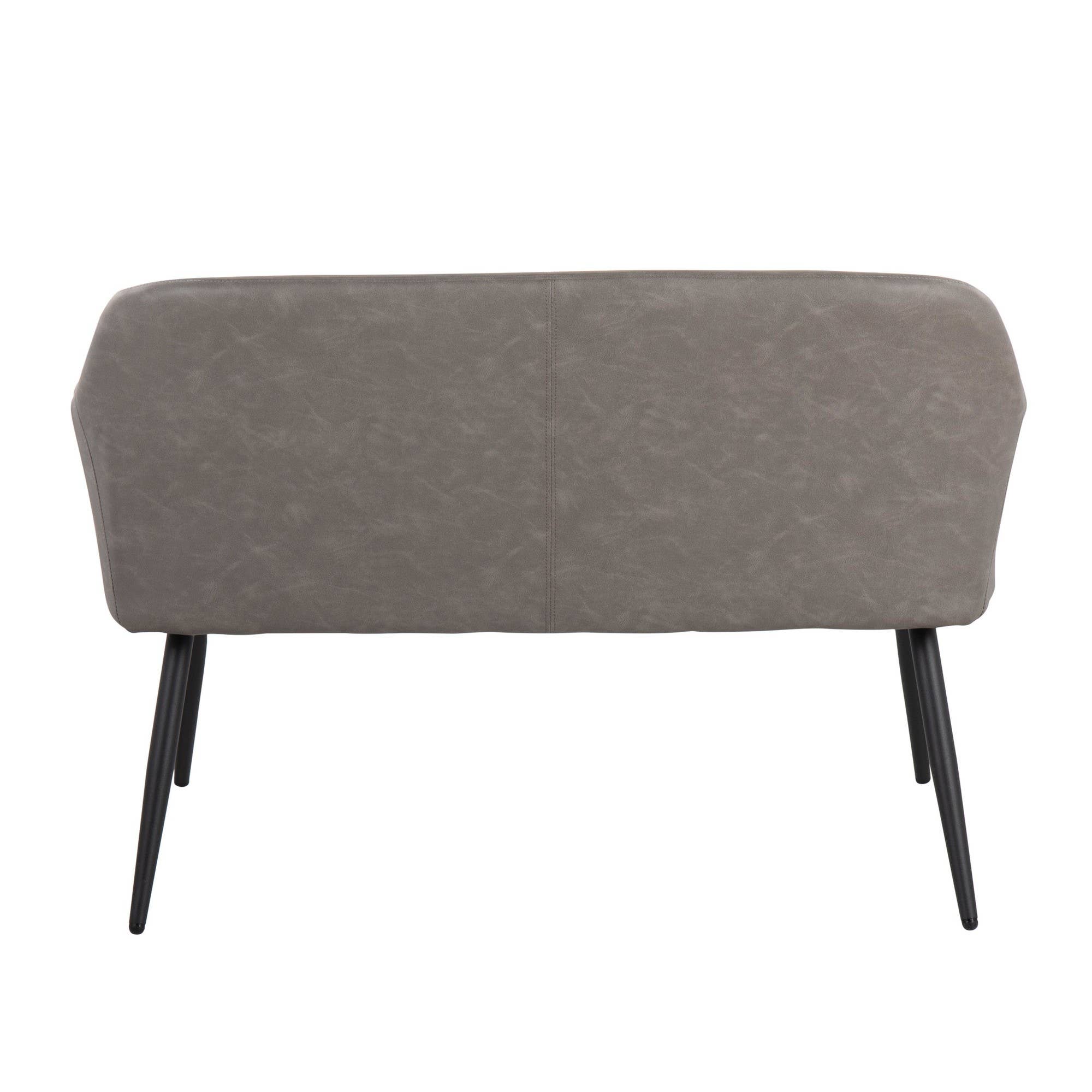 Black Steel Camel PU Daniella High Back Bench for wholesale on Faire15