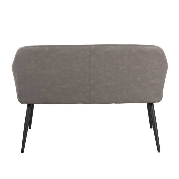 Black Steel Camel PU Daniella High Back Bench for wholesale on Faire15