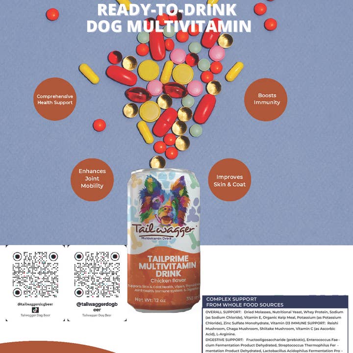 Tailwagger Dog Beer - Wholesale Pet Supplement - Dog - Tailprime Multivitamin Chicken