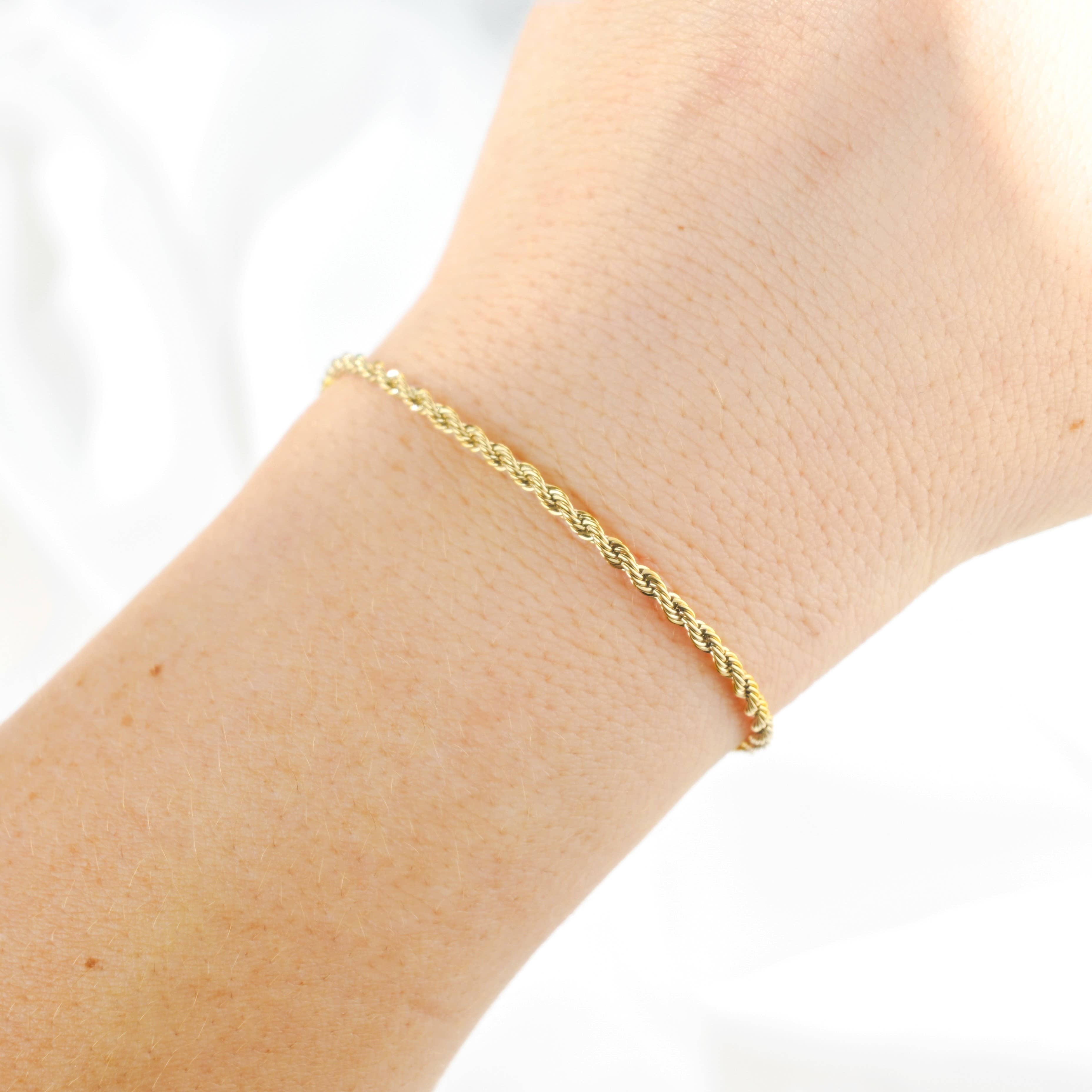 Blueyejewelry - Wholesale Link & Chain Bracelet - Rope Chain Bracelet - 2.5 MM Twisted Chain Bracelet 7