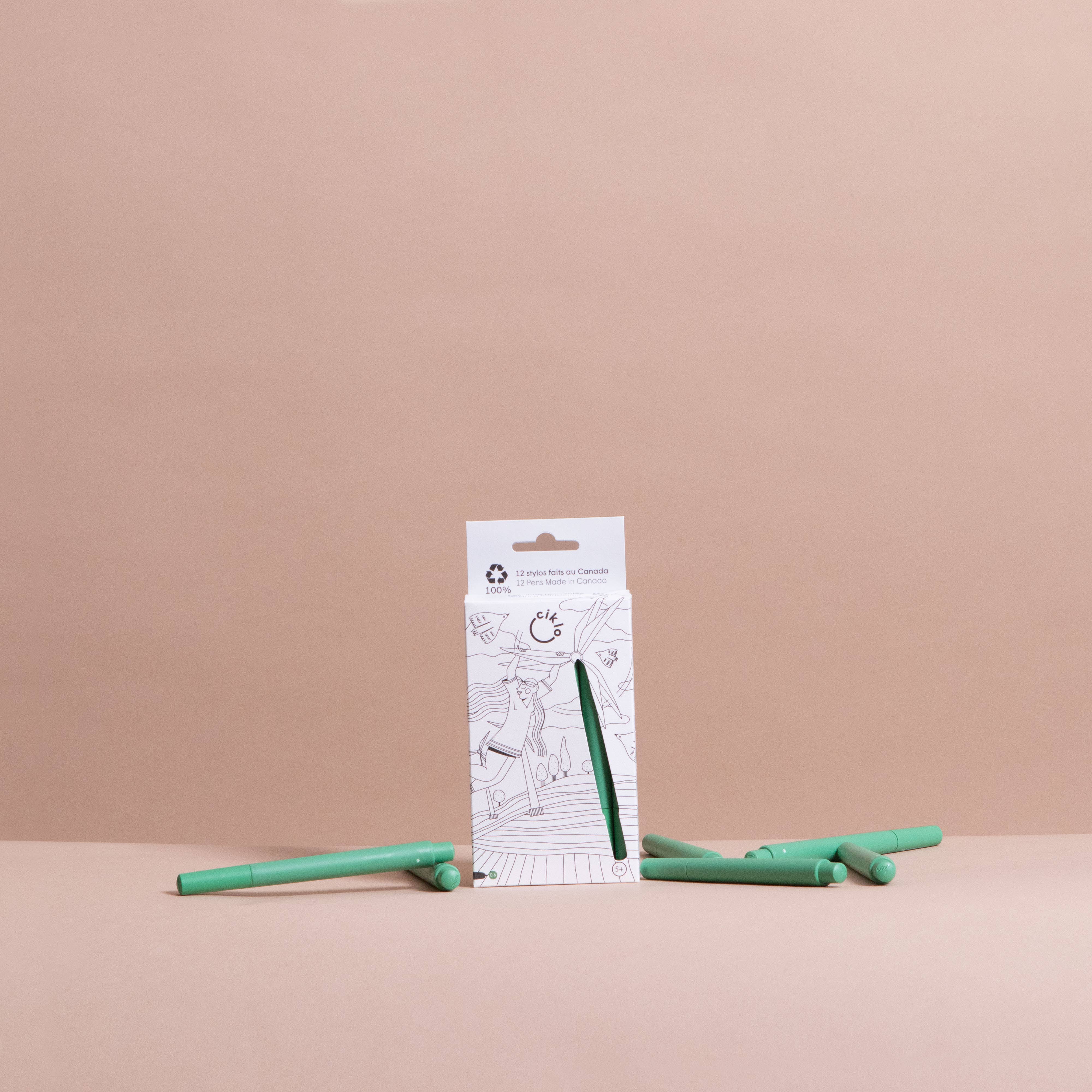 kotmo – wholesale Pennor – ciklo - 12 miljövänliga gröna pennor3