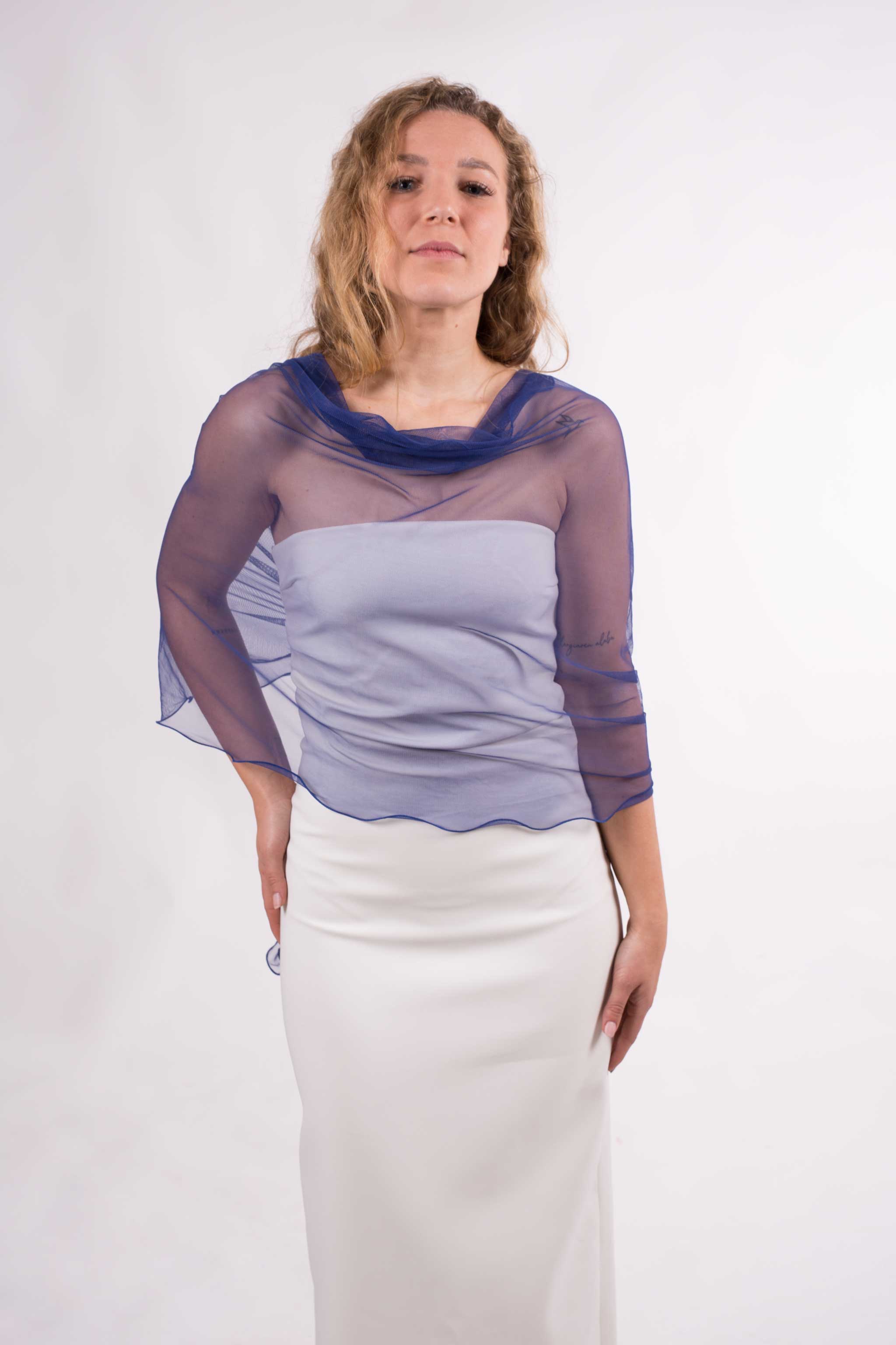 MR Complements - Vente Écharpe – femme - Châle en tulle grande taille aux bords ondulés67