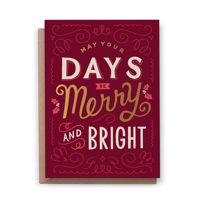May Your Days Be Merry and Bright - Christmas Card for wholesale by Always with Love