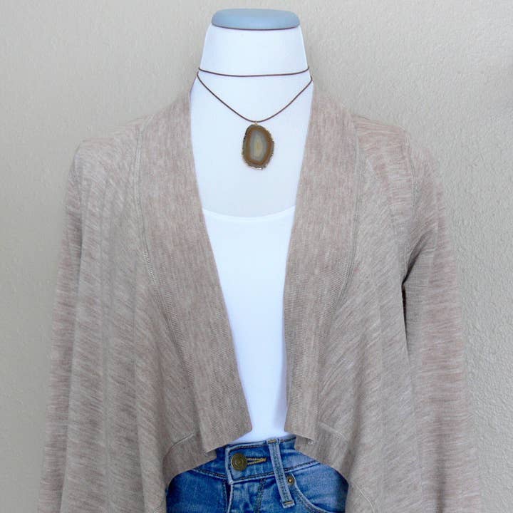 Rope and Leather - Wholesale Pendant/Charm Necklace - Agate Necklace2